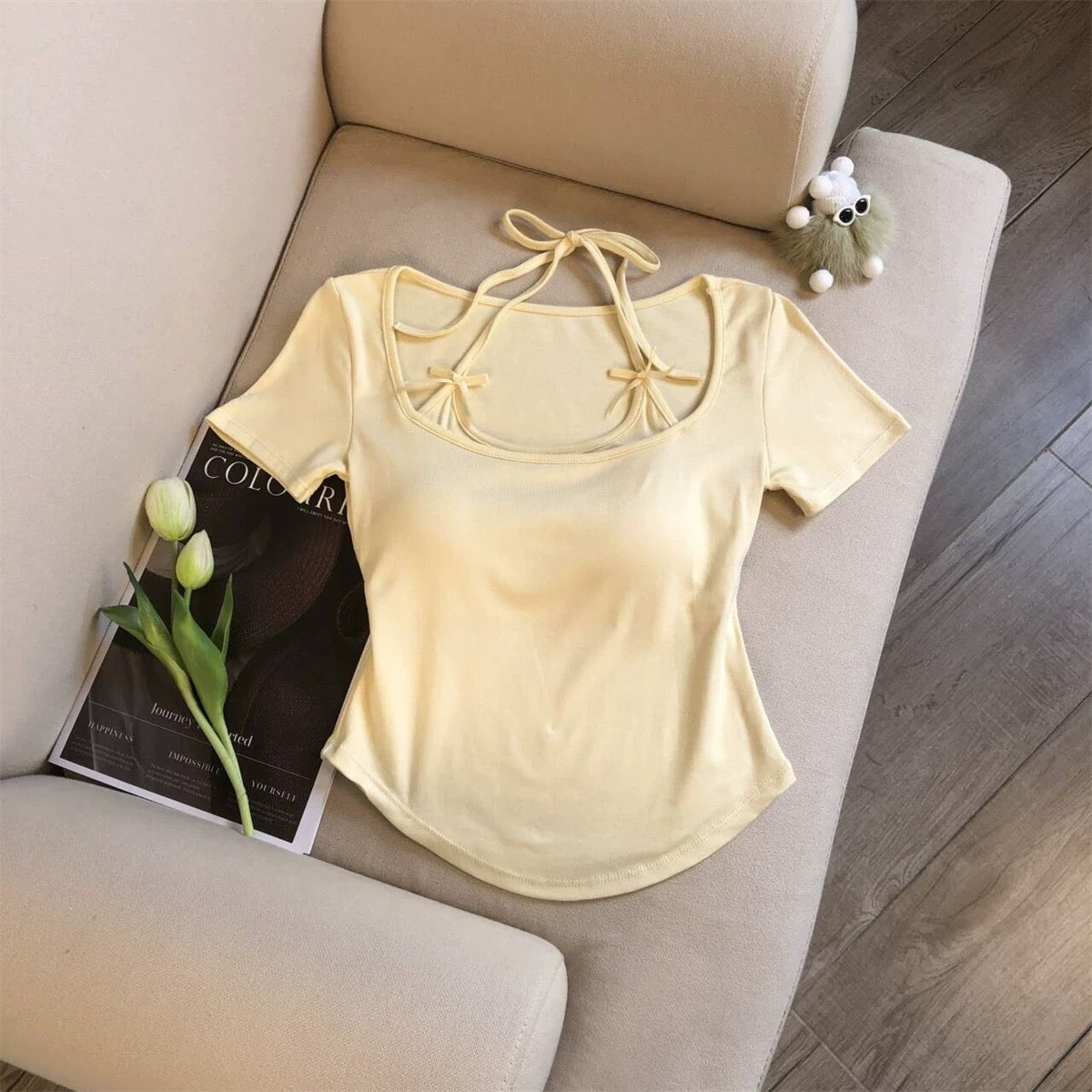 Sweetheart Bow Built-in Bra Top