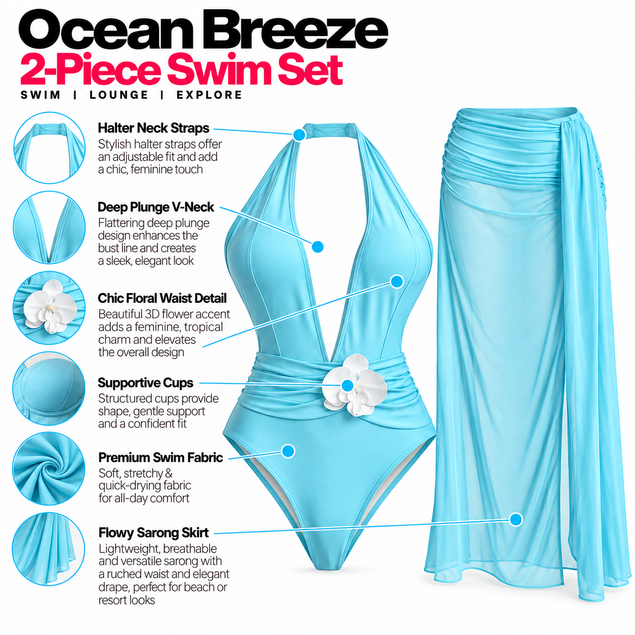 Mermaid Luxe Monokini & Skirt Set