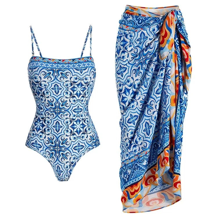 Sea Of Love Monokini With Sarong Set