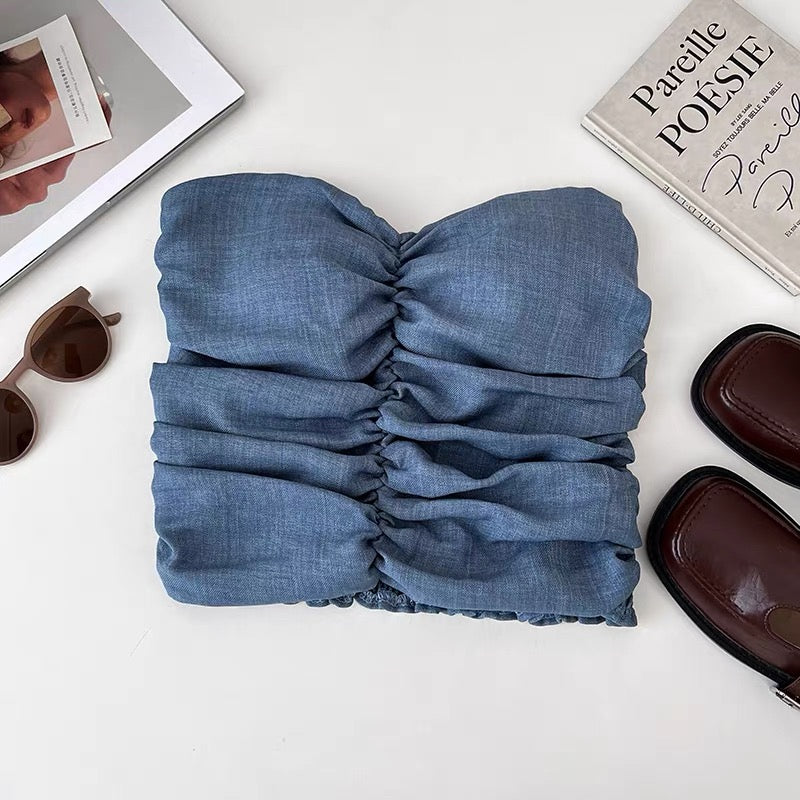 Socialite Ruched Built-In Bra Tube Top