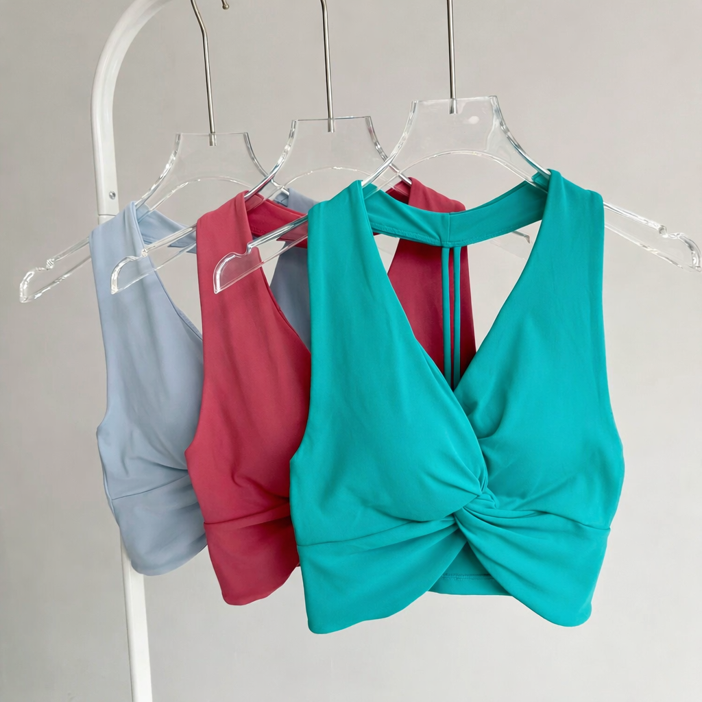 Elara Twist Built-in Bra Tops