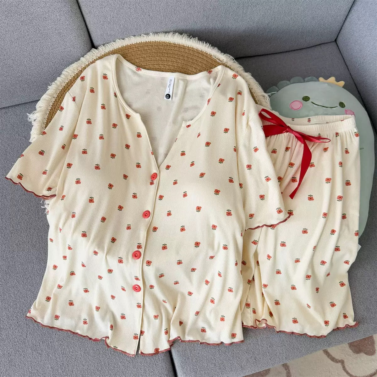 Farmhouse Cherry Padded Nightsuit Set