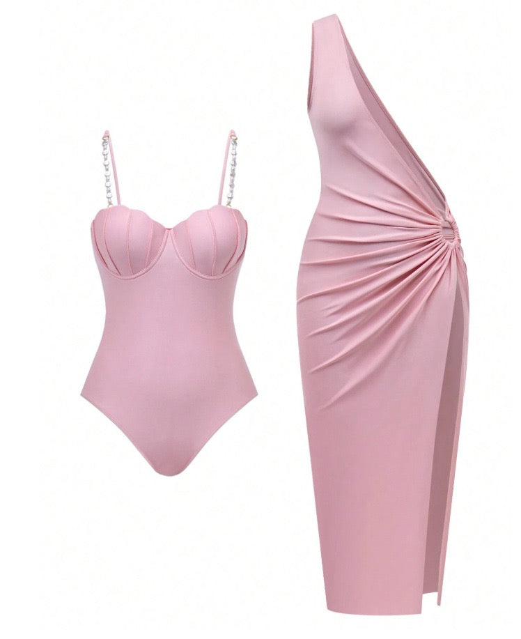 Blush Babe Monokini & Dress Cover-Up Set