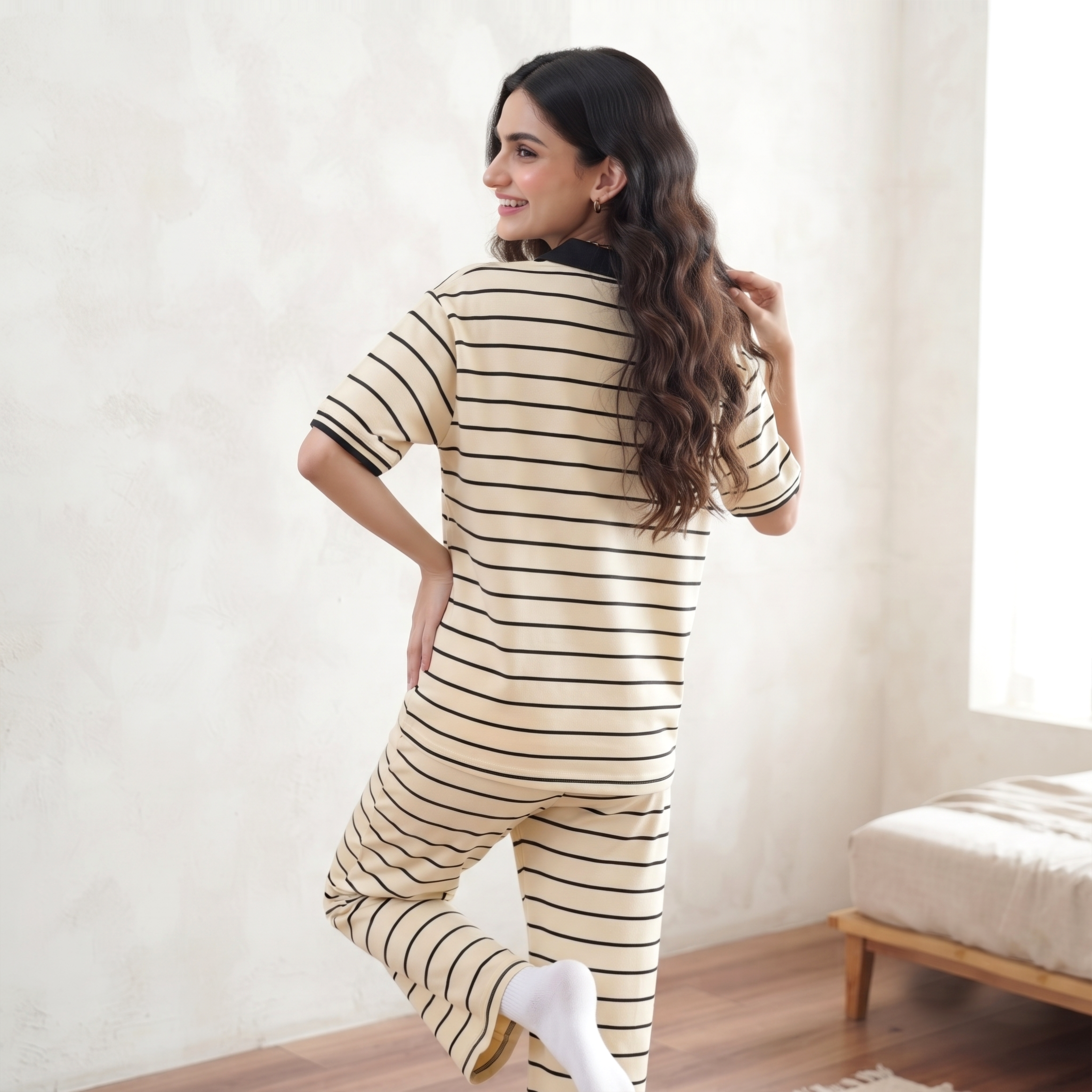 Classic Polo Stripe Padded Lounge Set