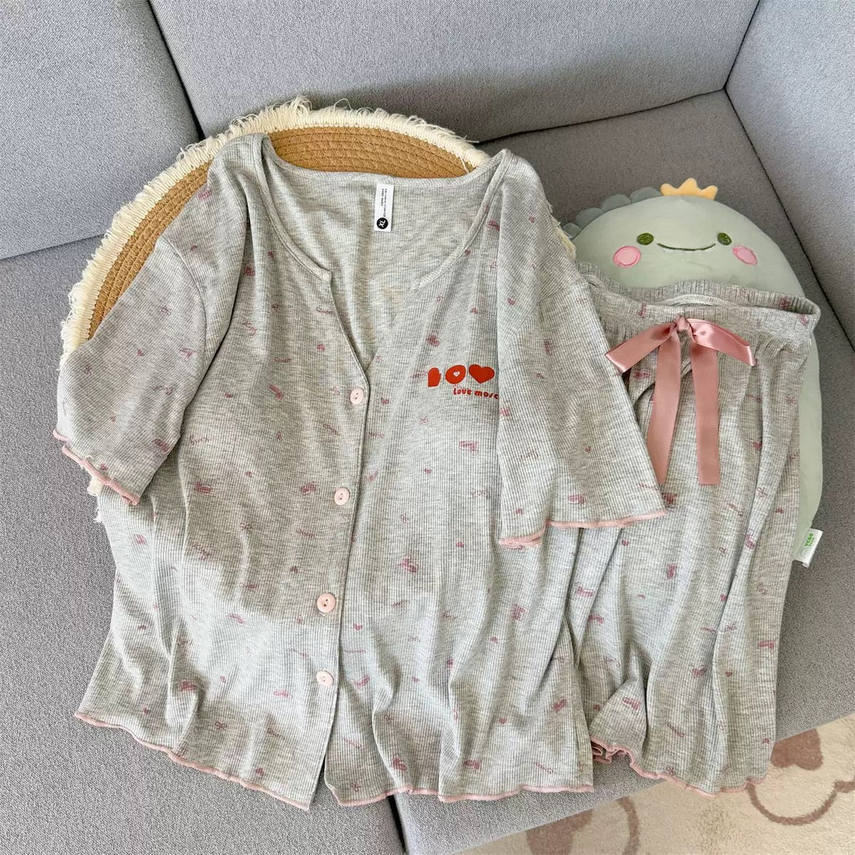 Pastel Bow Dream Padded Nightsuit Set