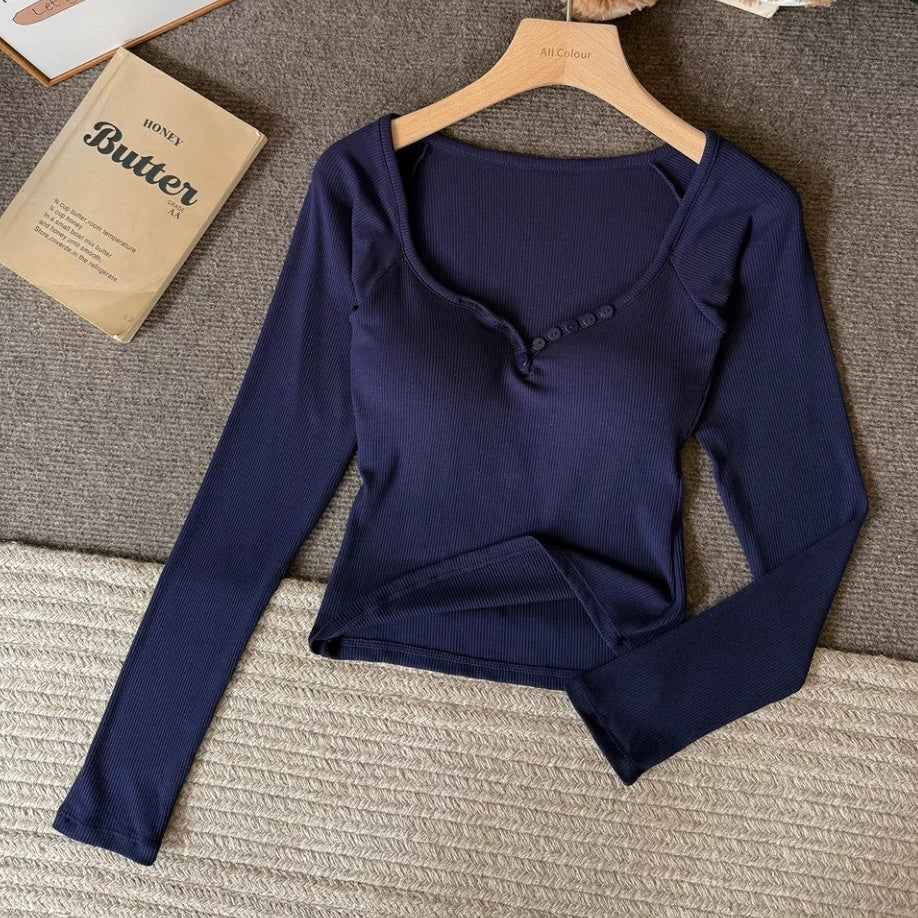Sweetheart Sculpt Built-in Bra Full Sleeves Top