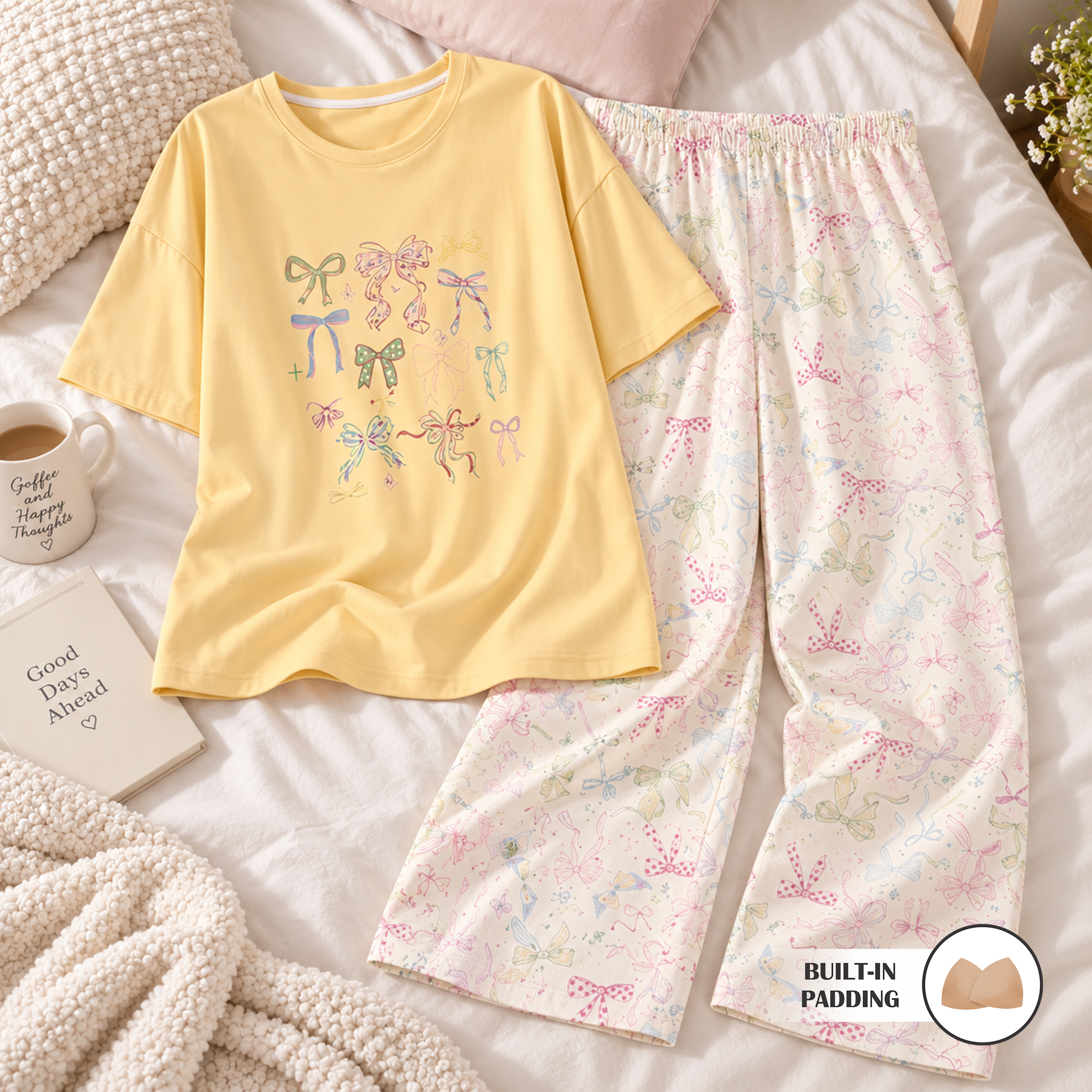 Ribbon Melody Padded Nightsuit Set