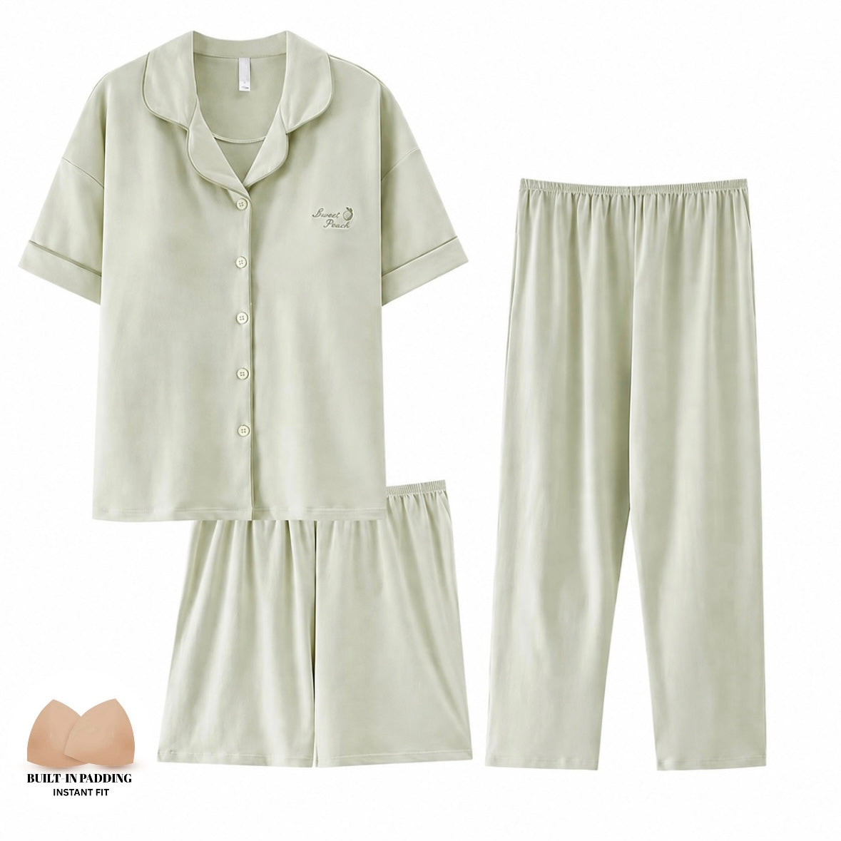 Essential Comfort Padded Nightsuit Set - 3pc Set