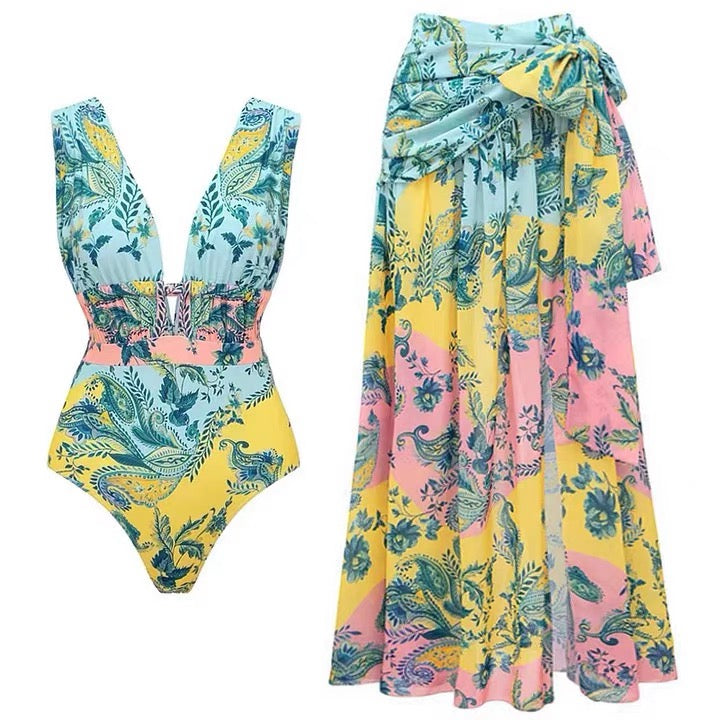 Soleil Garden Monokini With Skirt Set