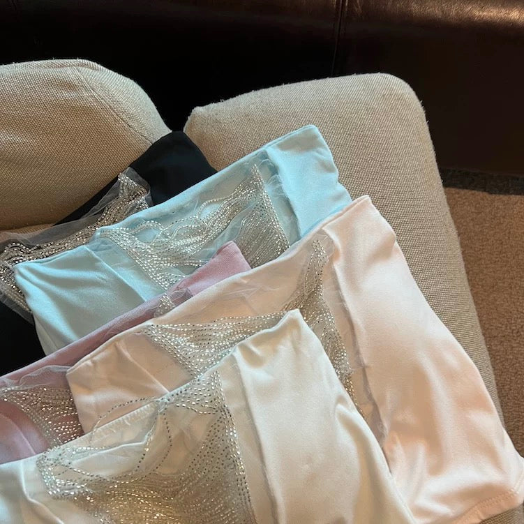 Crystal Waves Built-in Bra Tube Top