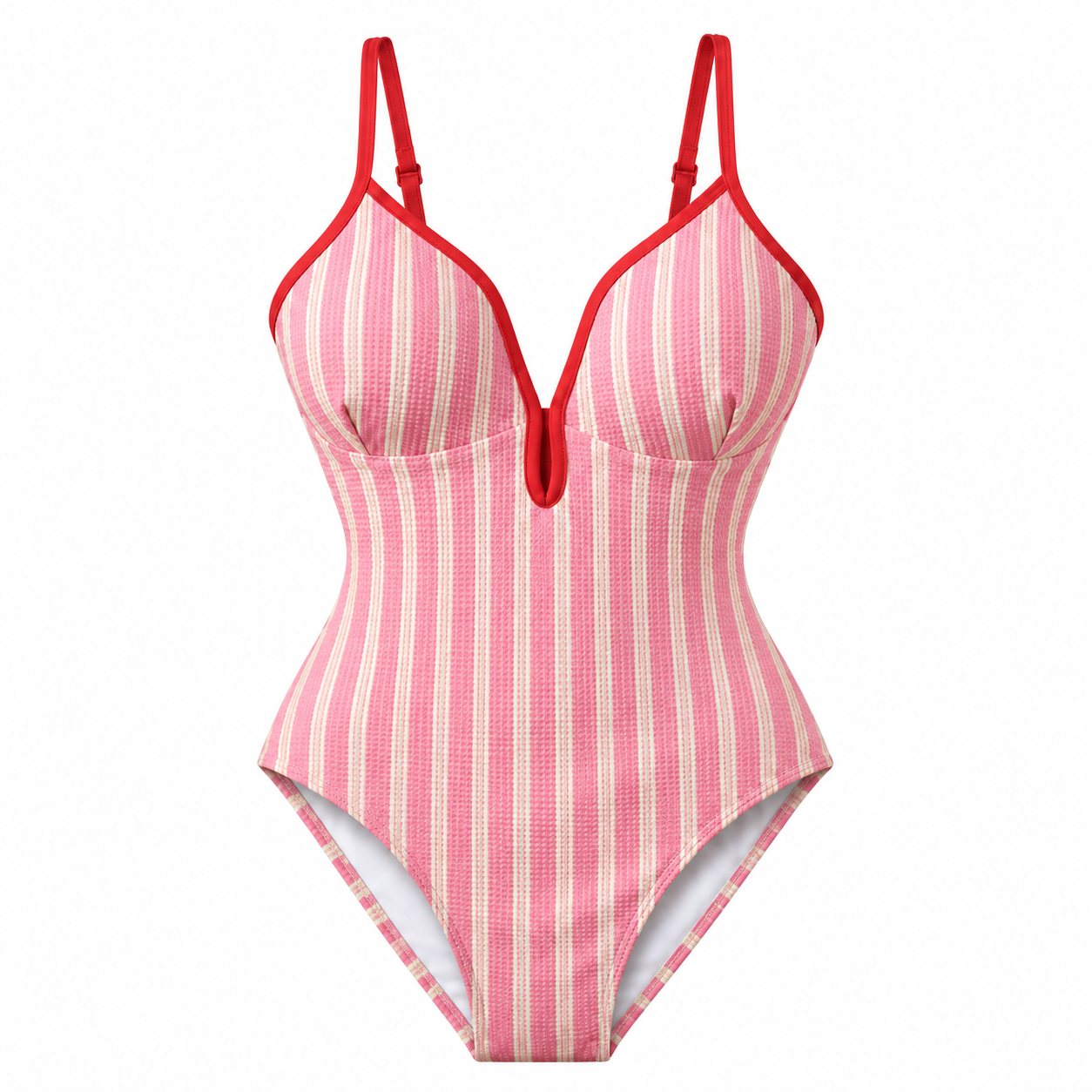 Rose Stripe Monokini With Skirt Set