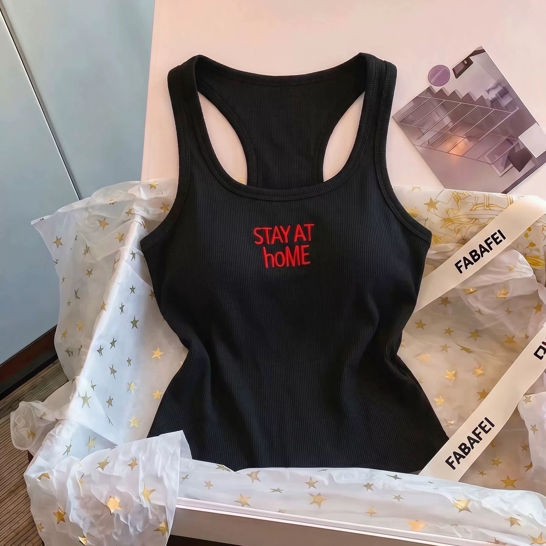 Lazy Day Racerback Built-in Bra Top