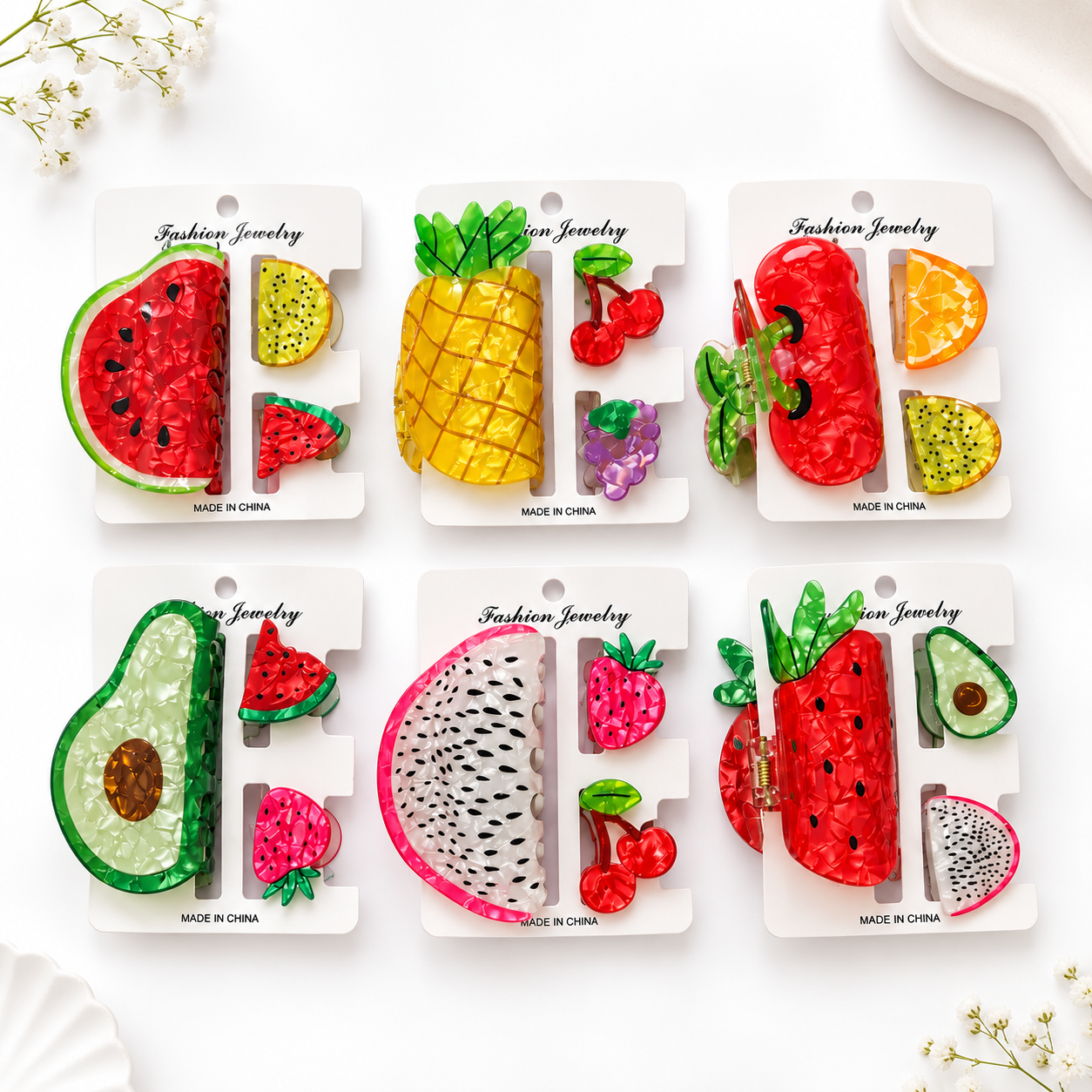 Fruity Fiesta Claw Clip -Set Of 3