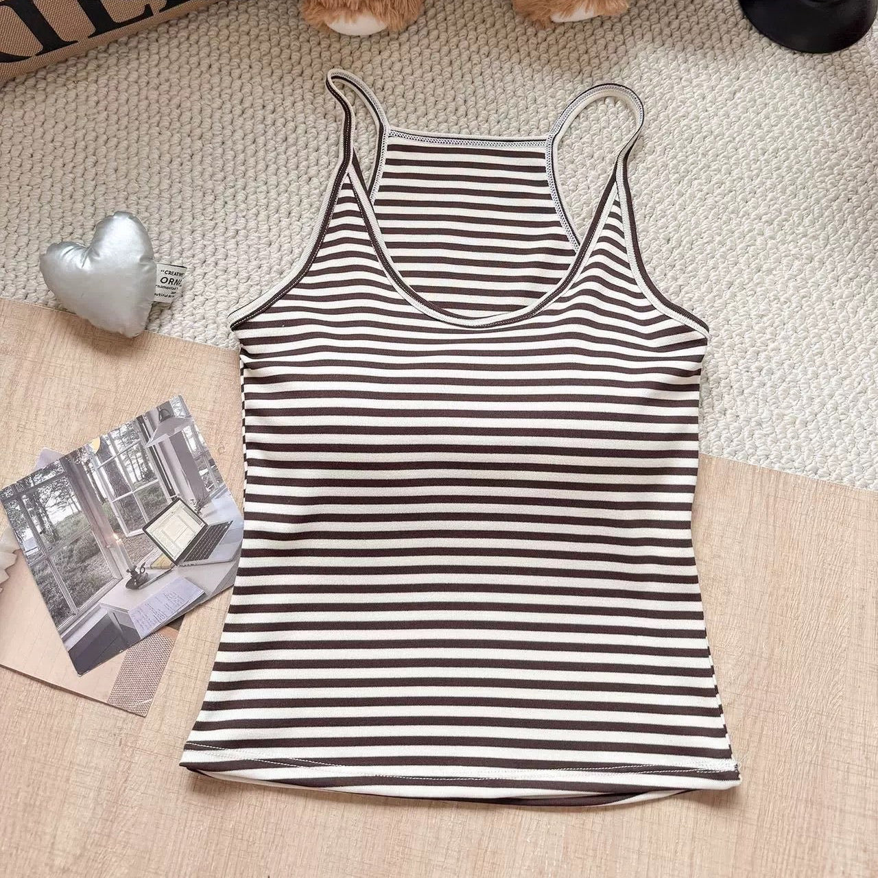 Classic Striped Built-in Bra Top