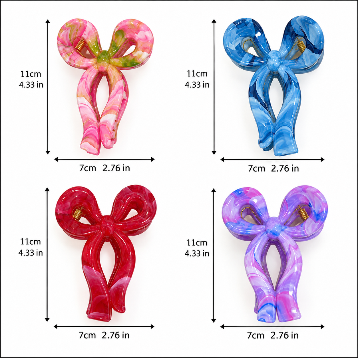 Bow Tie-Dye Claw Clips