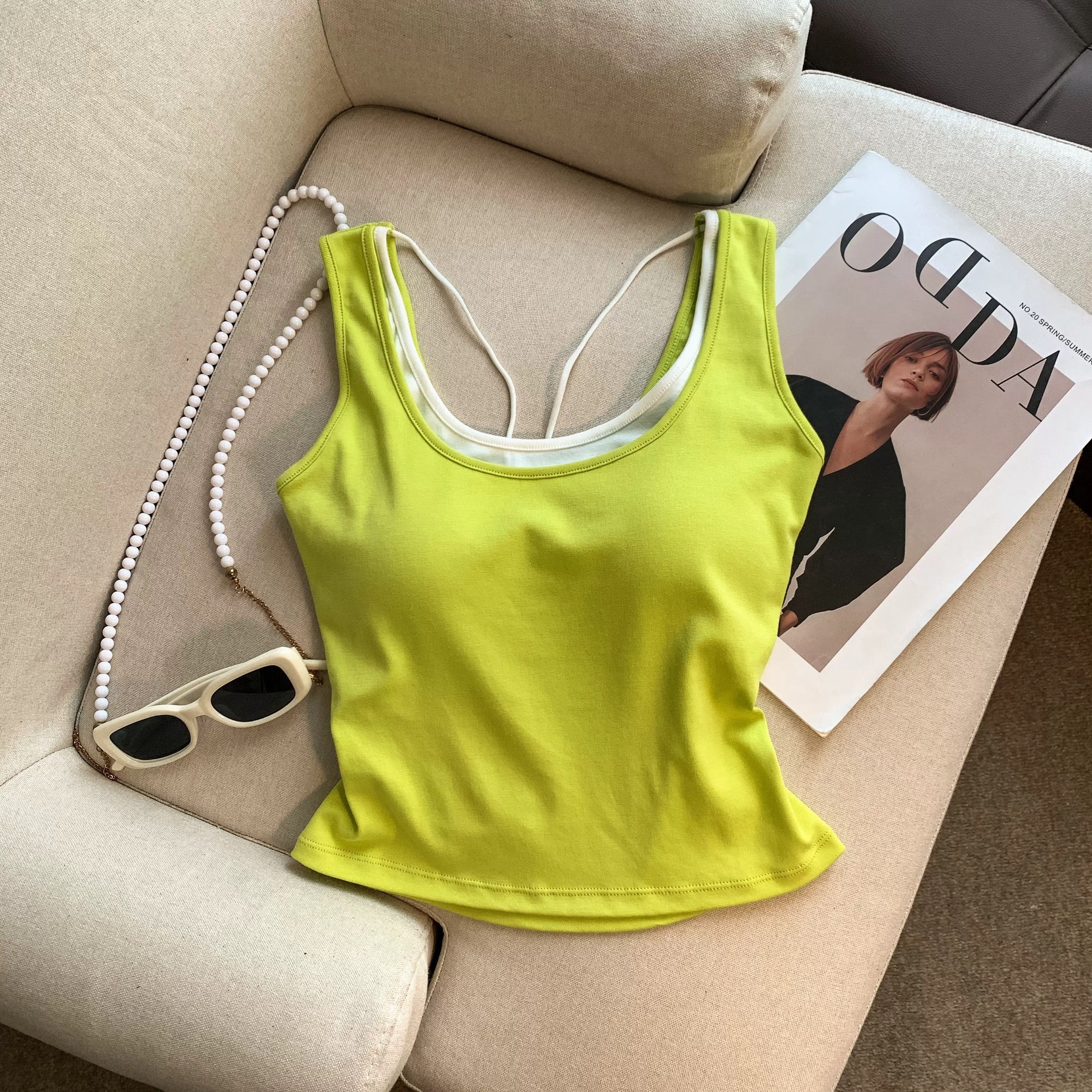 Mandala Back Ring Built-In Bra Top