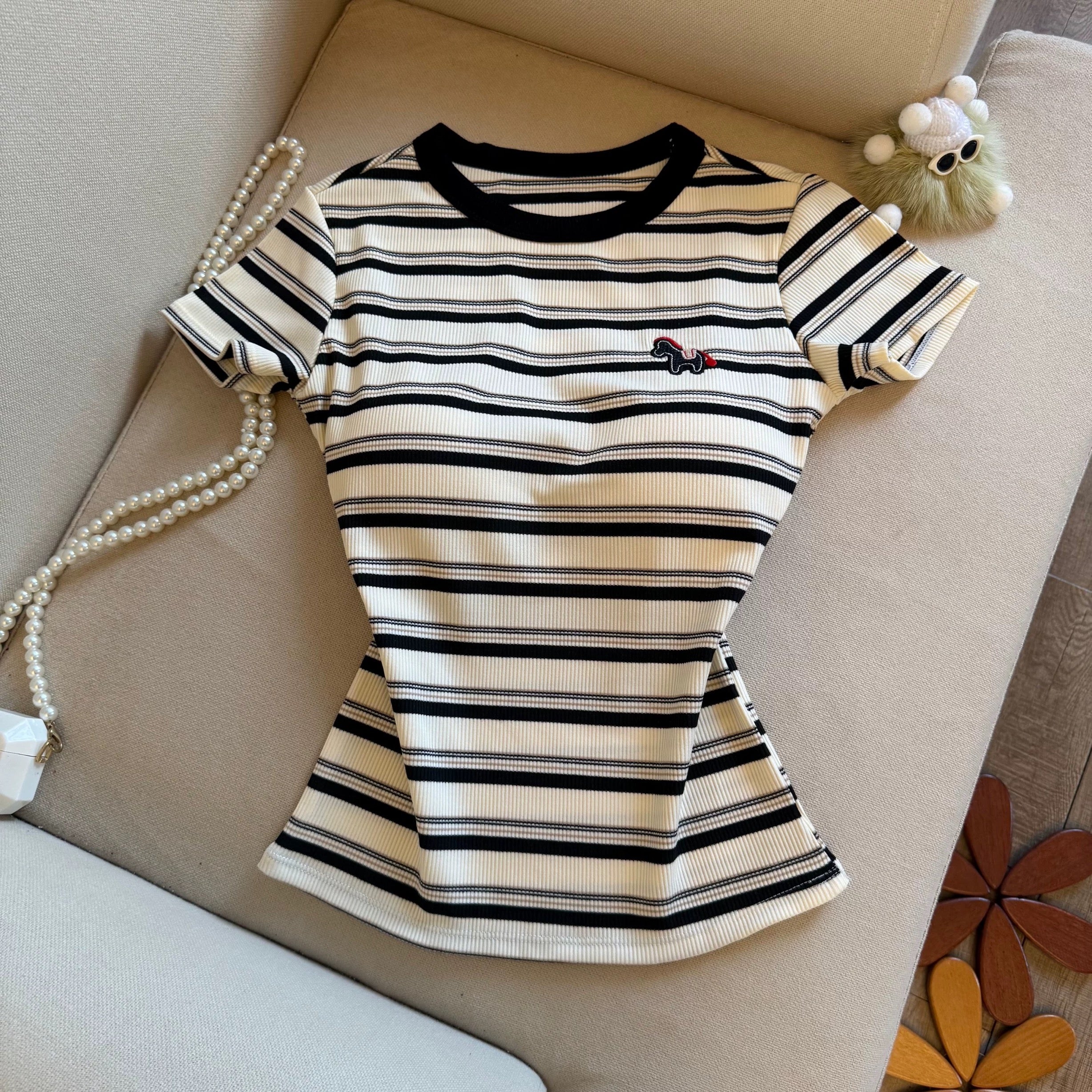 Milo Stripe Built-in Bra T-shirt