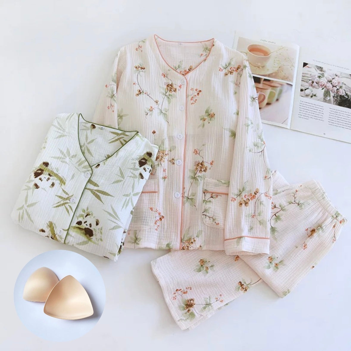 Blossom & Bamboo Padded Nightsuit Set