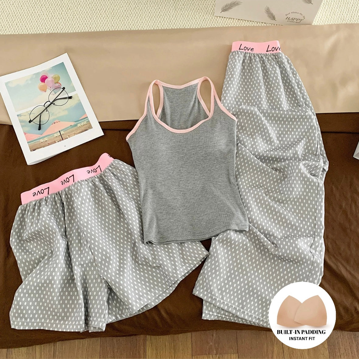 Ash & Blush Padded Lounge Set - 3pc Set