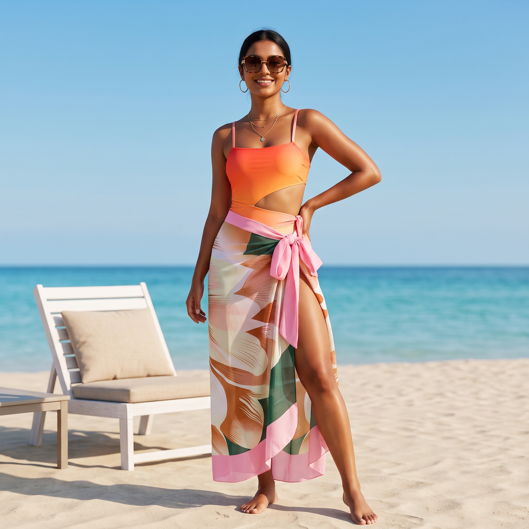 Gradient Monokini and Sarong Set