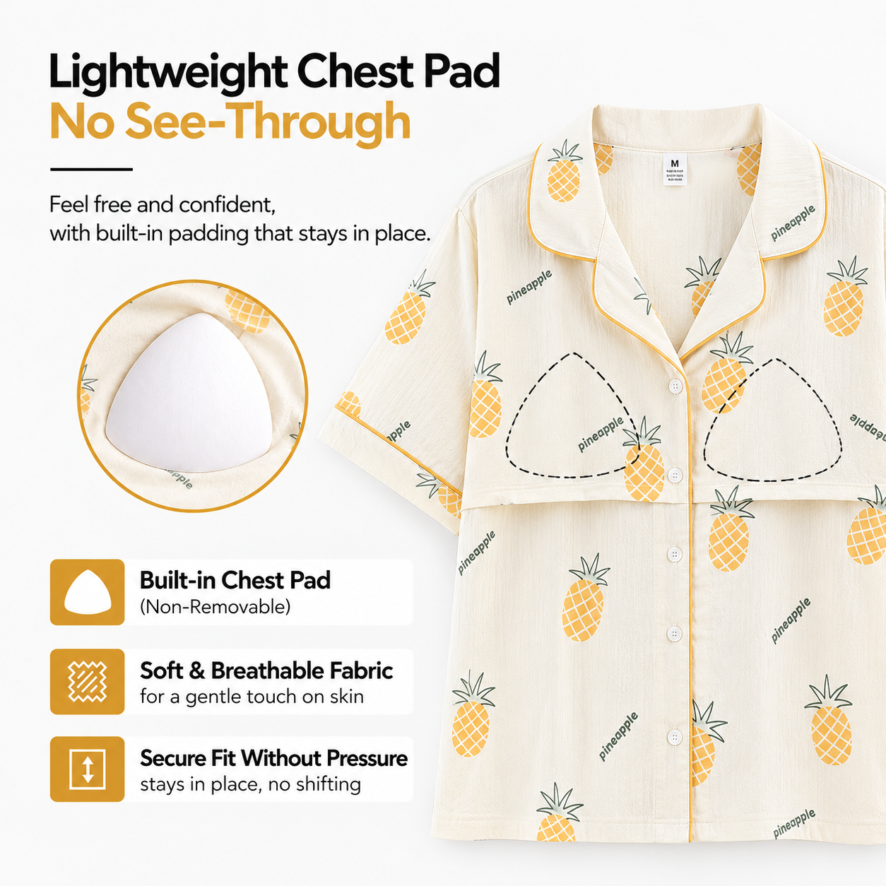 Pineapple Mood Padded Nightsuit Set