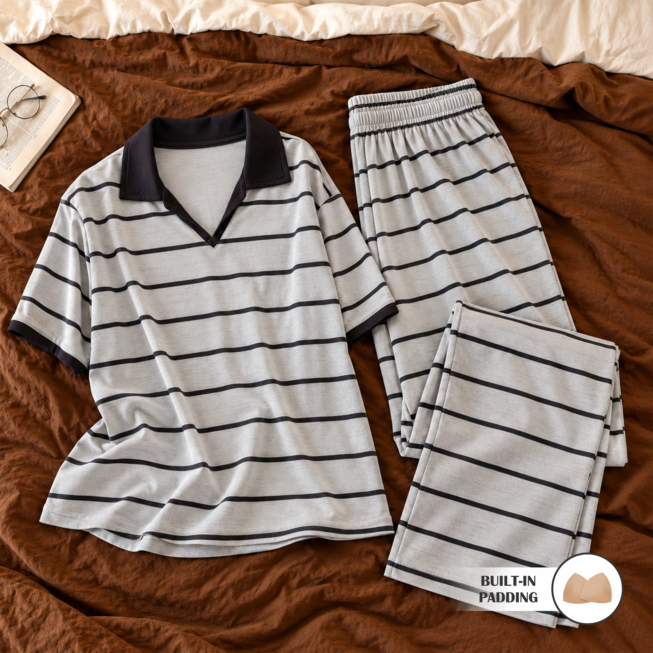 Classic Polo Stripe Padded Lounge Set