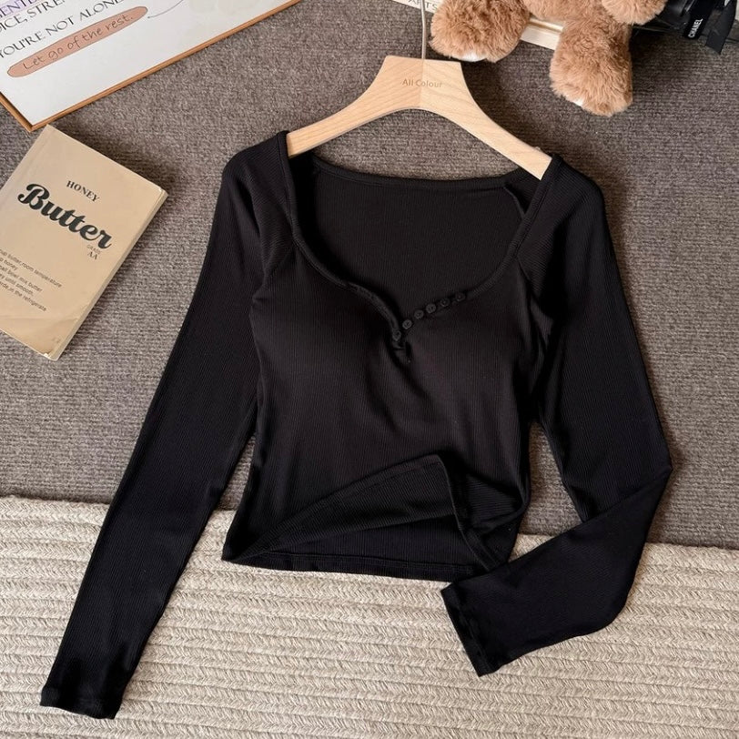 Sweetheart Sculpt Built-in Bra Full Sleeves Top
