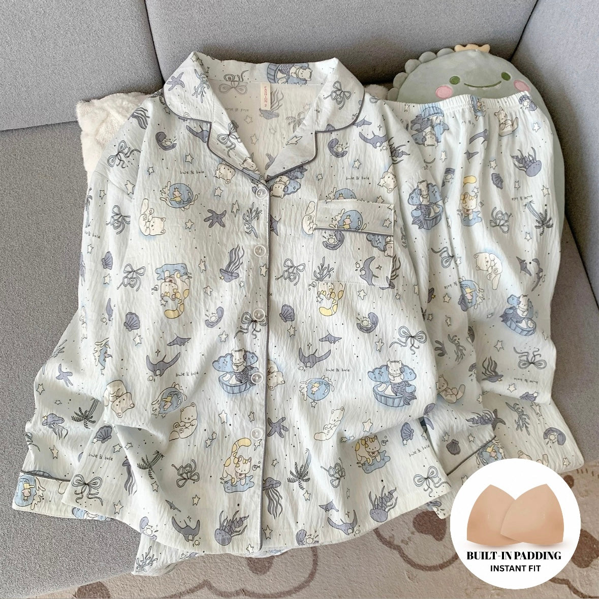 Mermaid Moon Padded Nightsuit Set