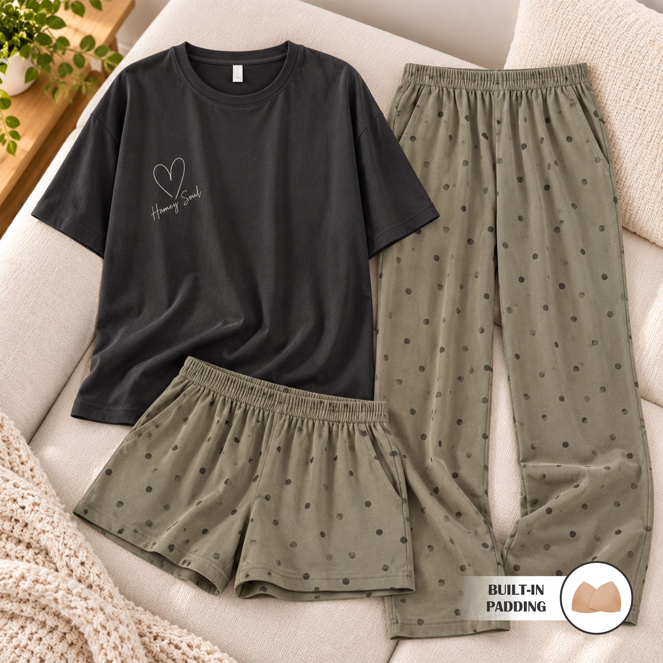 Chill Mode Padded Nightsuit - 3pc Set