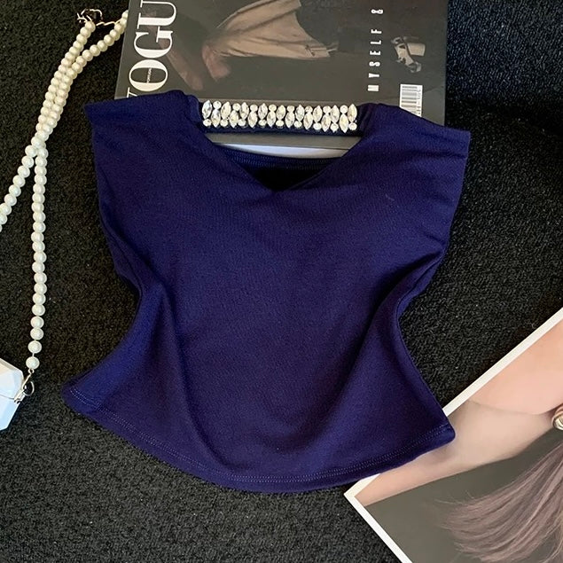 Dazzle Neck Built-in Bra Tube Top