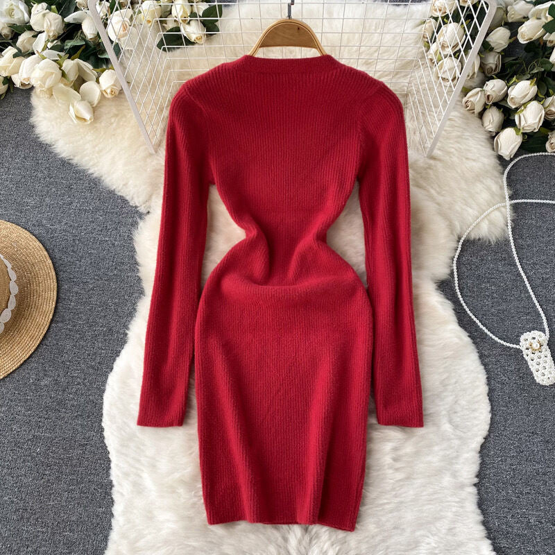 Evilato crisscross knitted bodycon dress