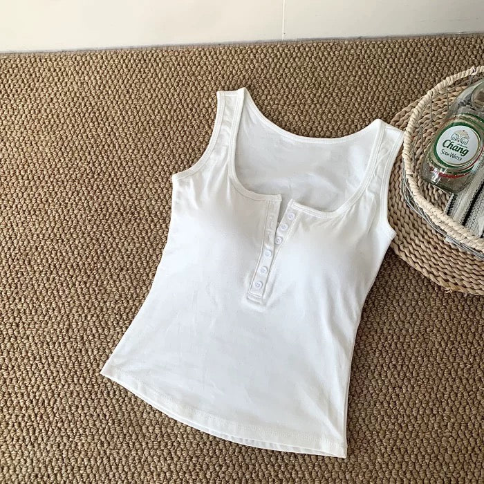 Retro Chic Built-in Bra Tank Top