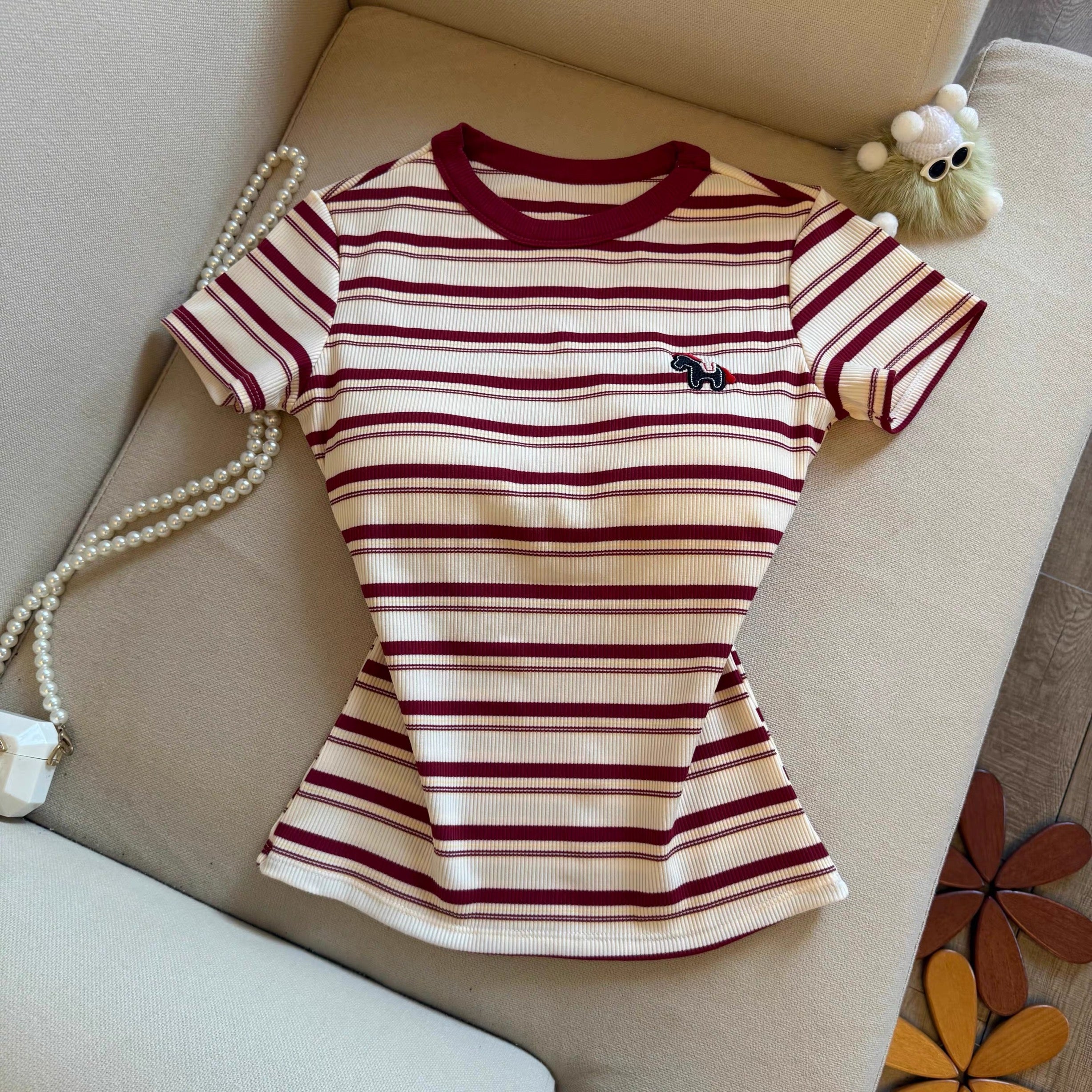 Milo Stripe Built-in Bra T-shirt