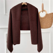 Versatile knitted solid scarf wrap