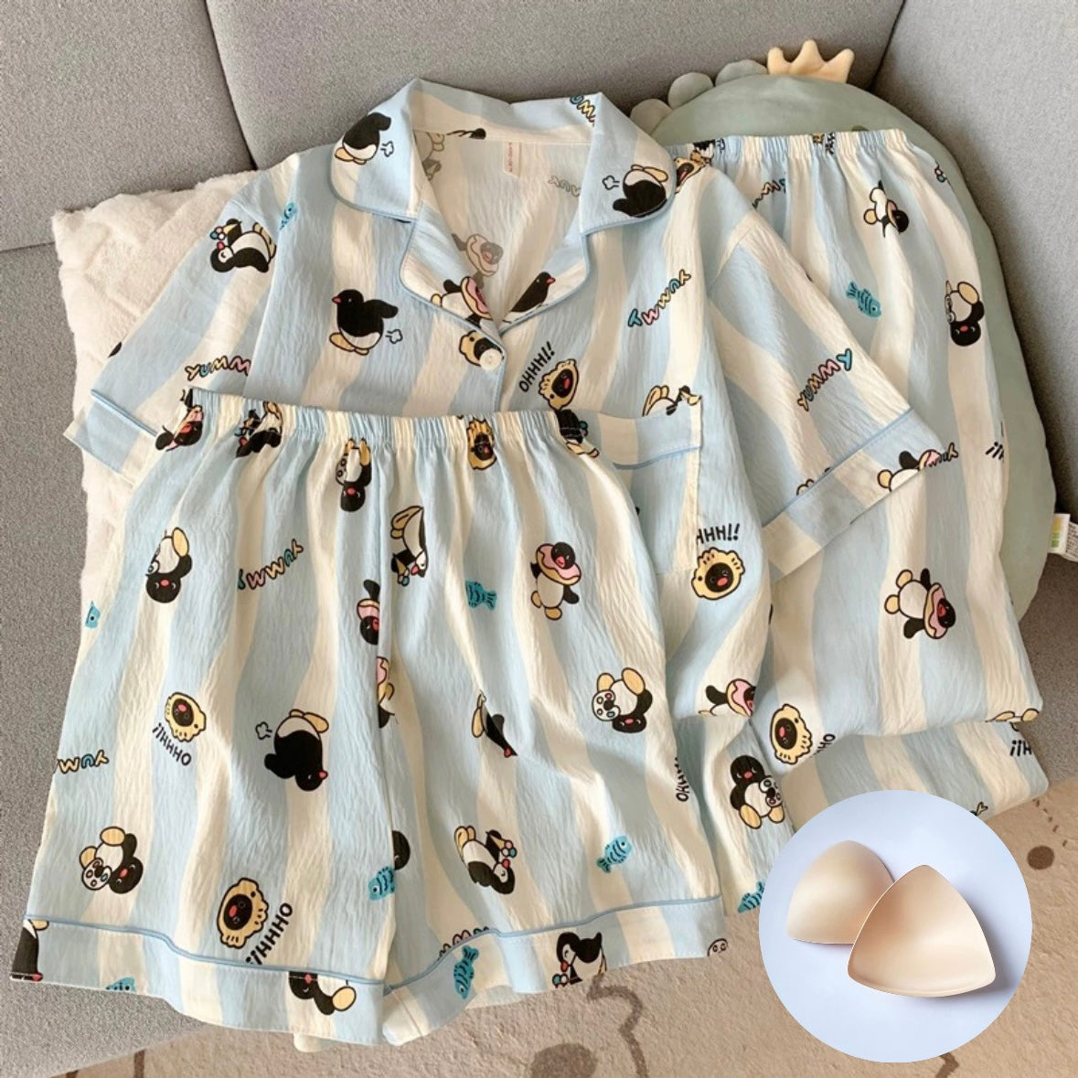 Oh-Penguin Padded Nightsuit - 3pc Set
