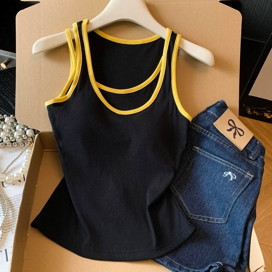 Twin Trim Built-in Bra Top