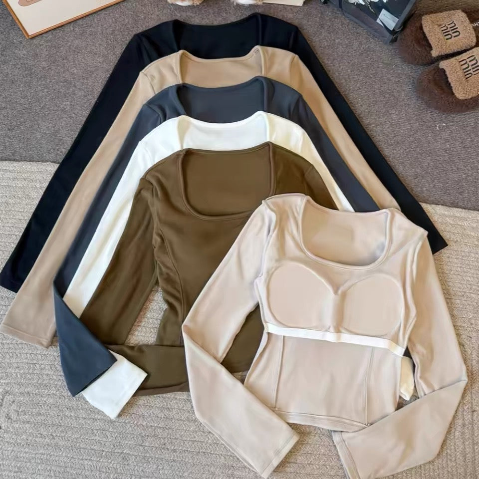 Bodyline Built-in Bra Full Sleeves Top
