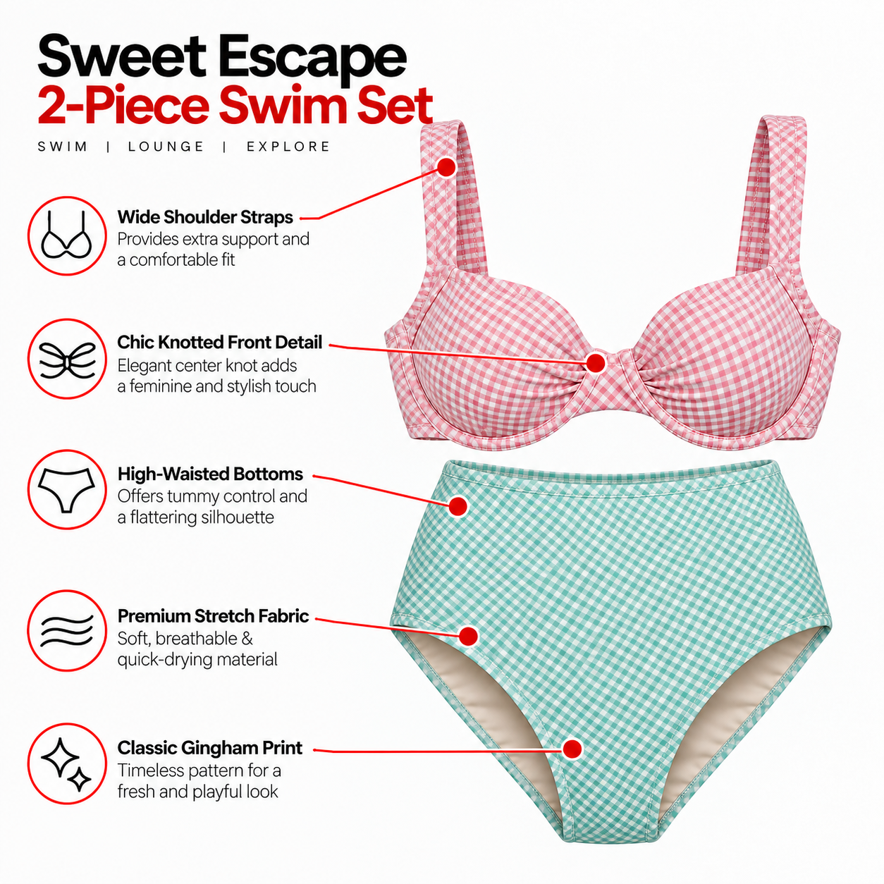 The Peppermint Patty Bikini Set