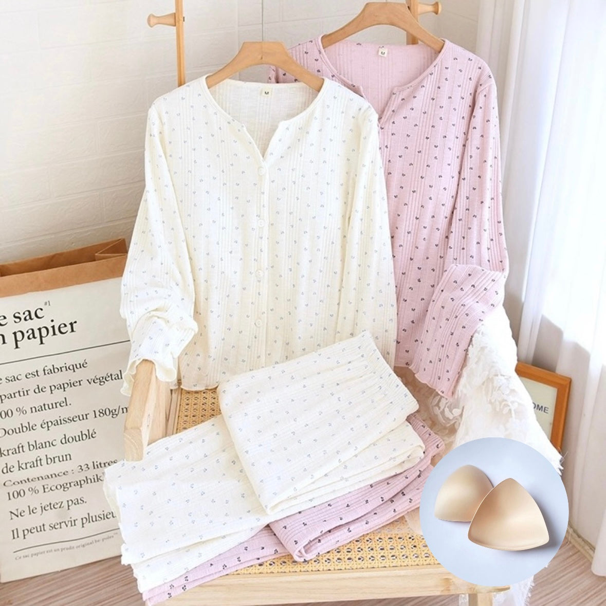 Mini Bow Padded Nightsuit Set