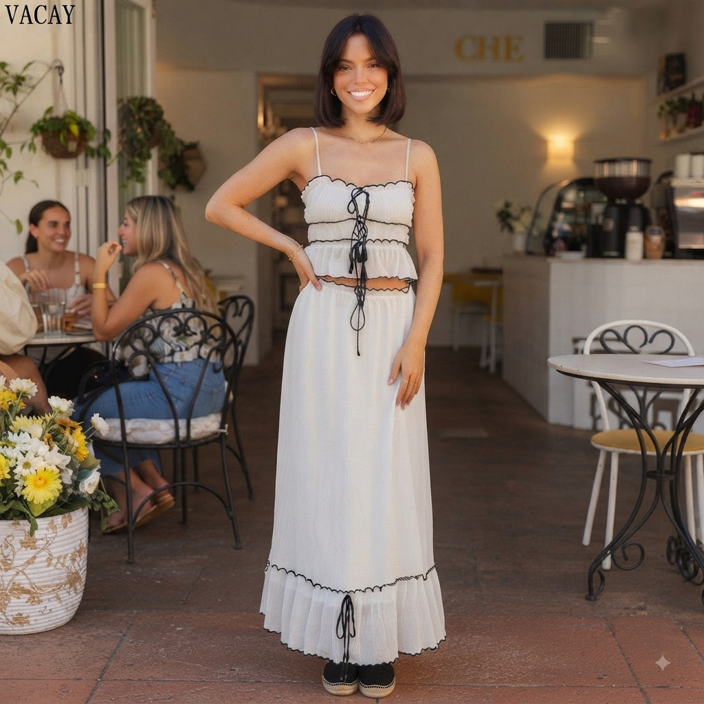 Marina Ruffle Tie-Up Skirt Set