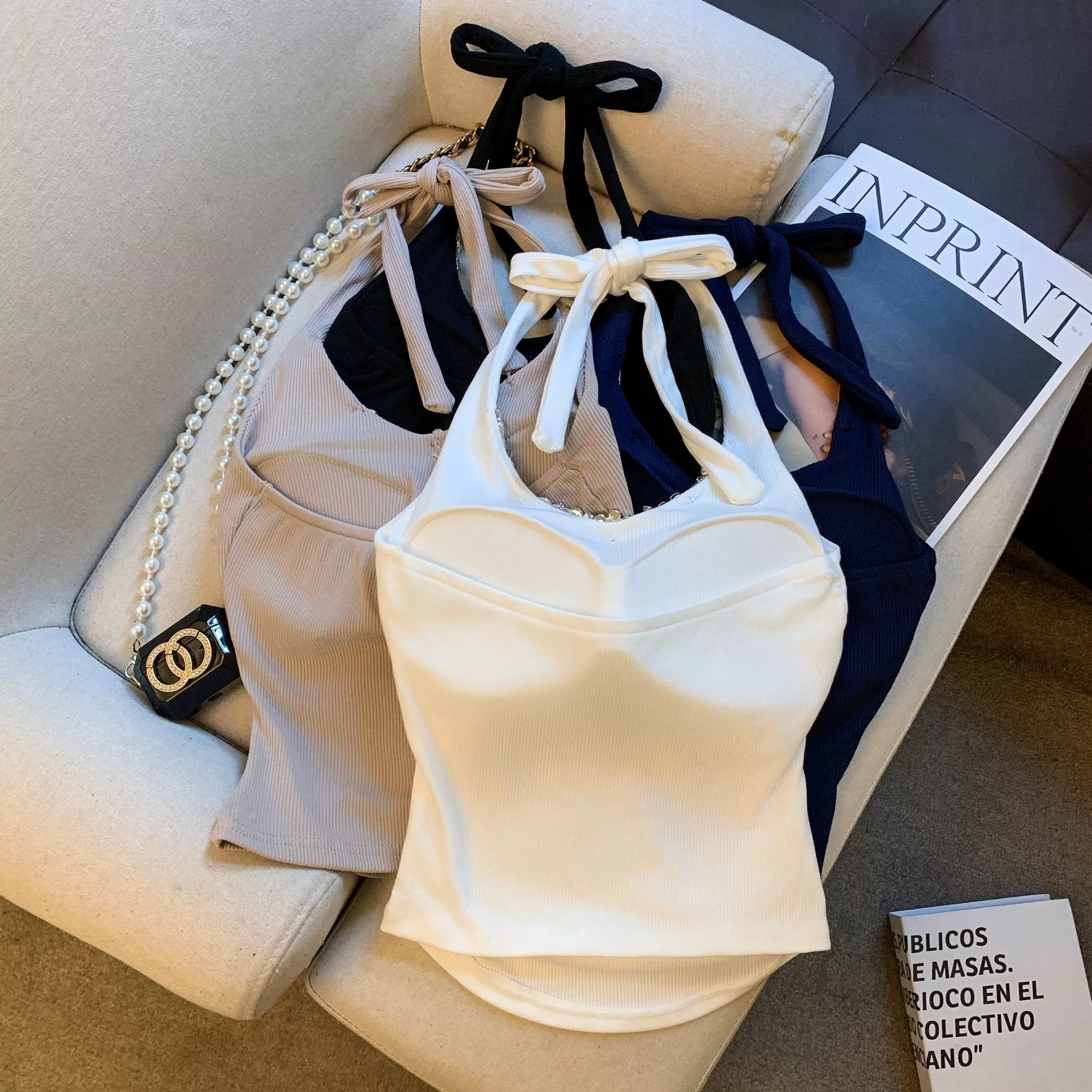 Jewel Kiss Built-in Bra Halter Top