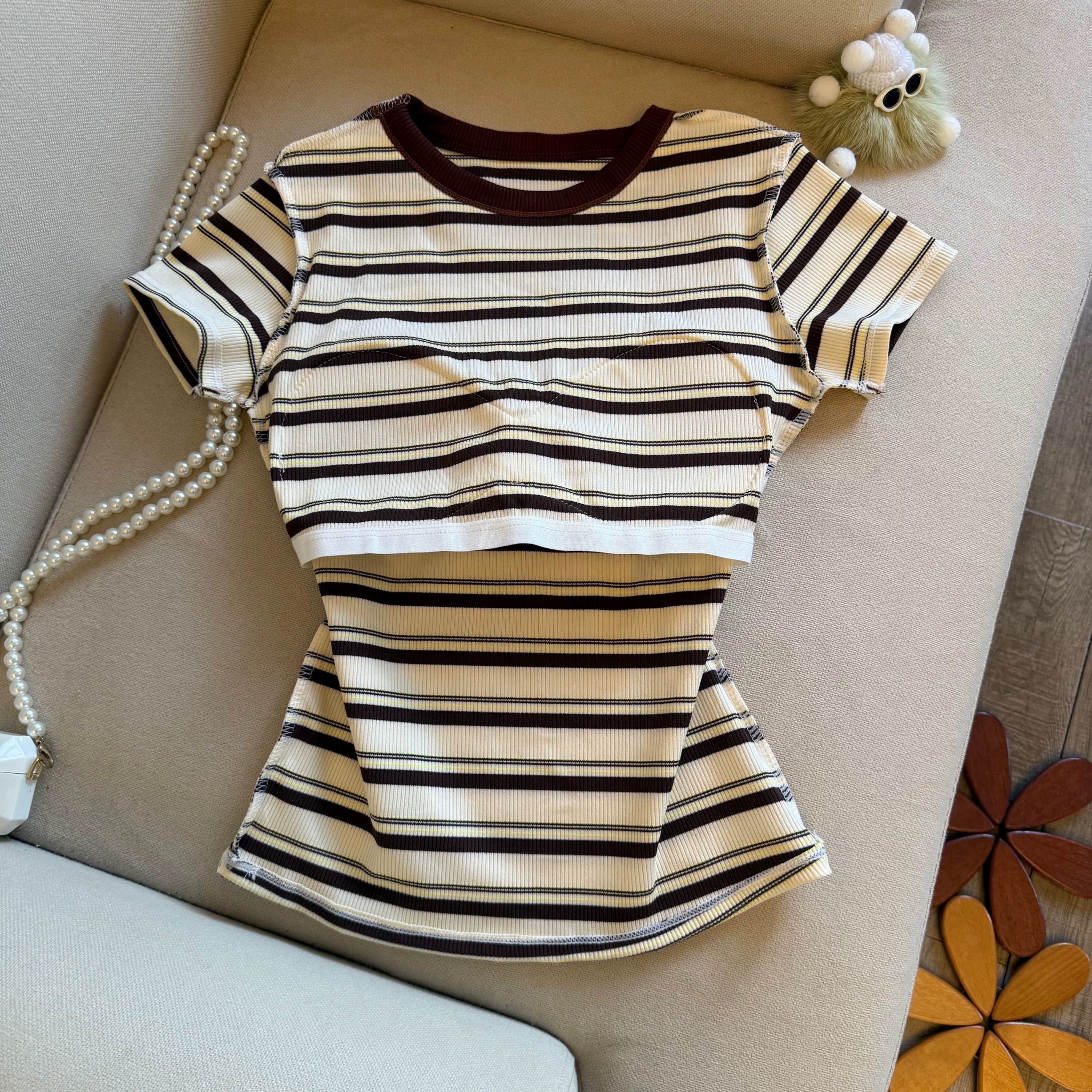 Milo Stripe Built-in Bra T-shirt