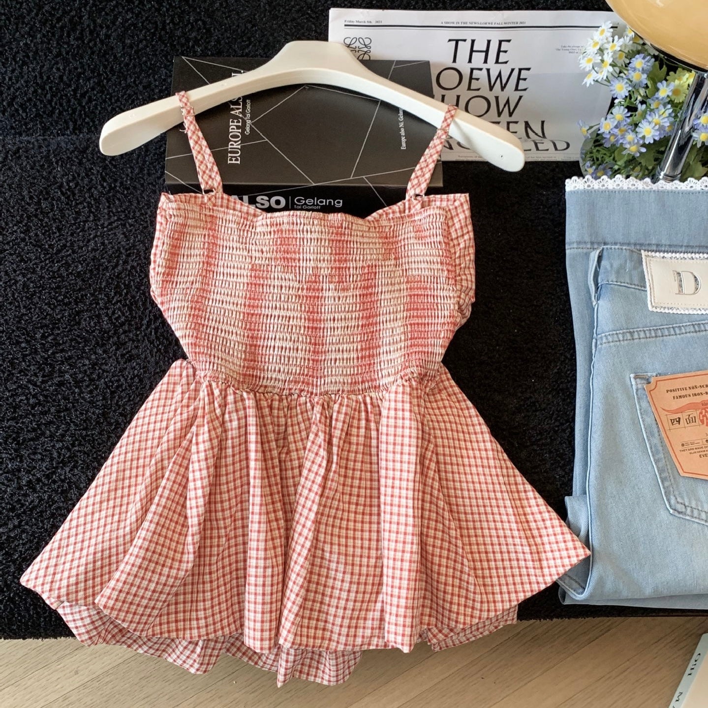 Country Kiss Gingham Built-in Bra Top