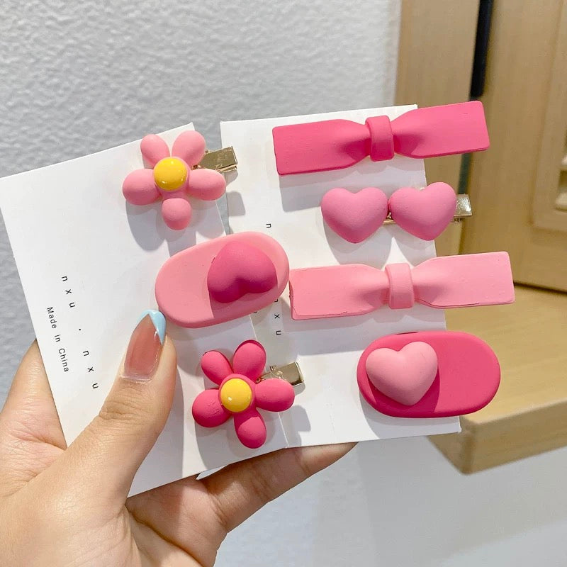 Pretty In Pink Hair Clip ( Mix Pack of 6 Clips )