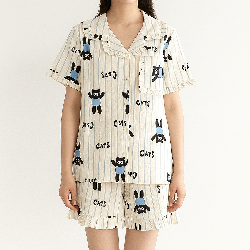 CatNap Frill Padded Nightsuit - 3pc Set