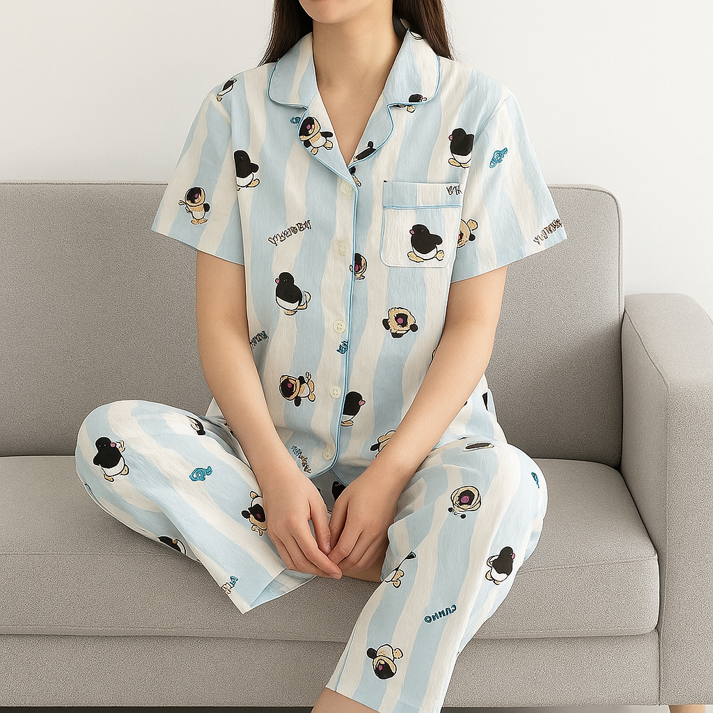 Oh-Penguin Padded Nightsuit - 3pc Set