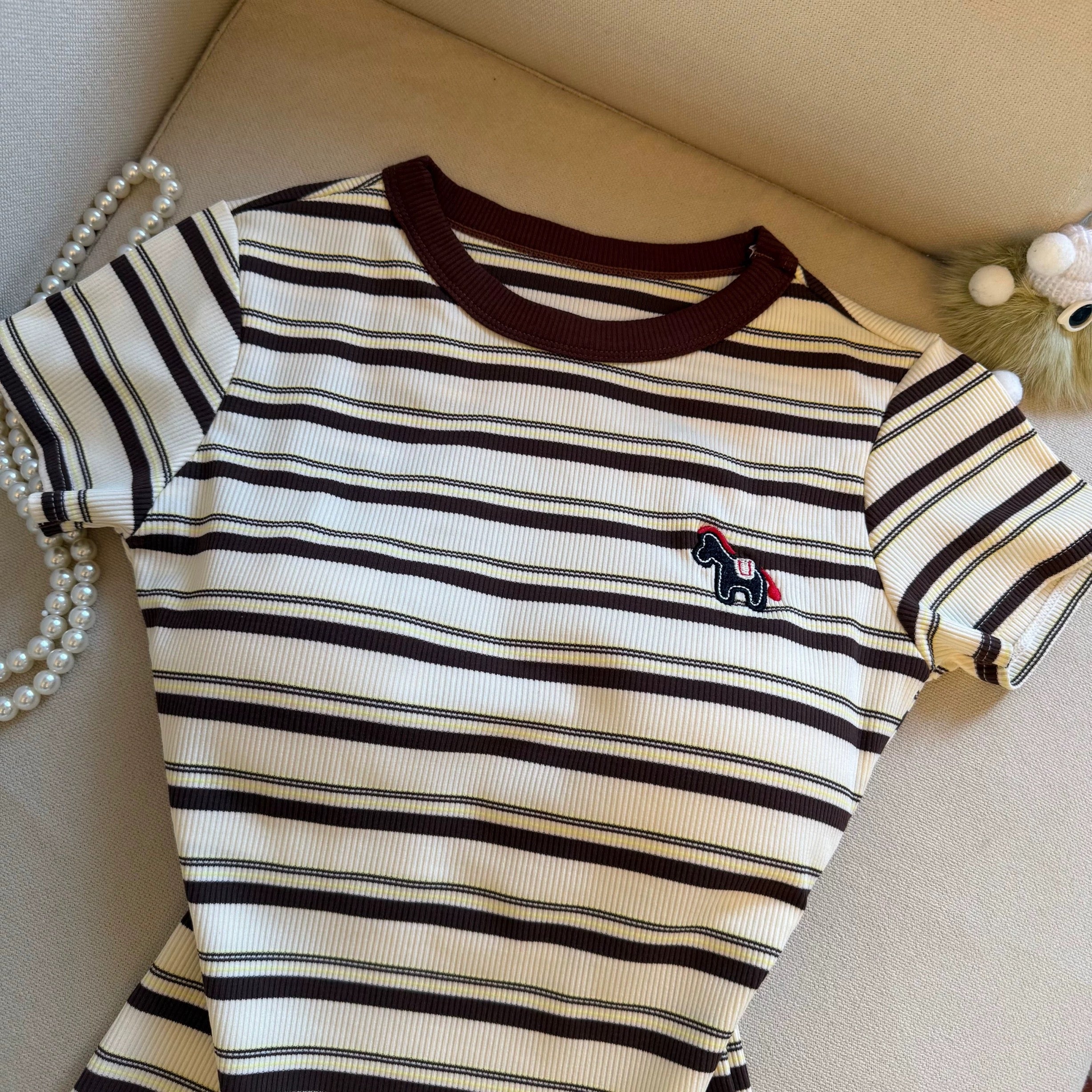 Milo Stripe Built-in Bra T-shirt