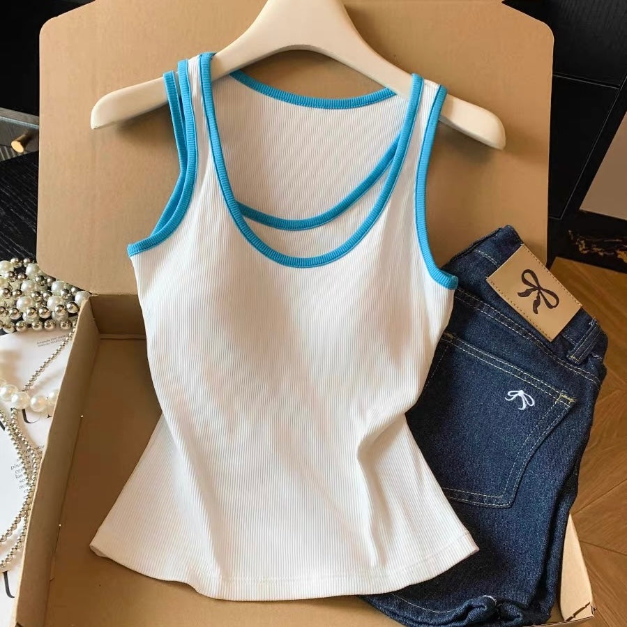 Twin Trim Built-in Bra Top