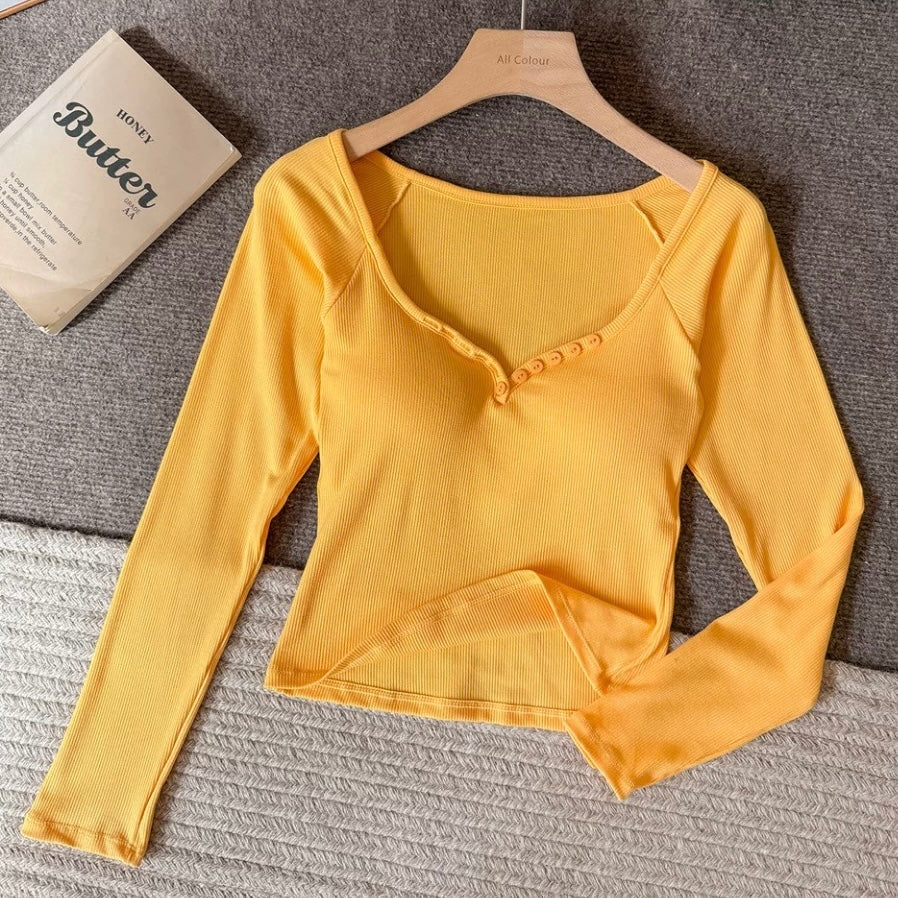 Sweetheart Sculpt Built-in Bra Full Sleeves Top