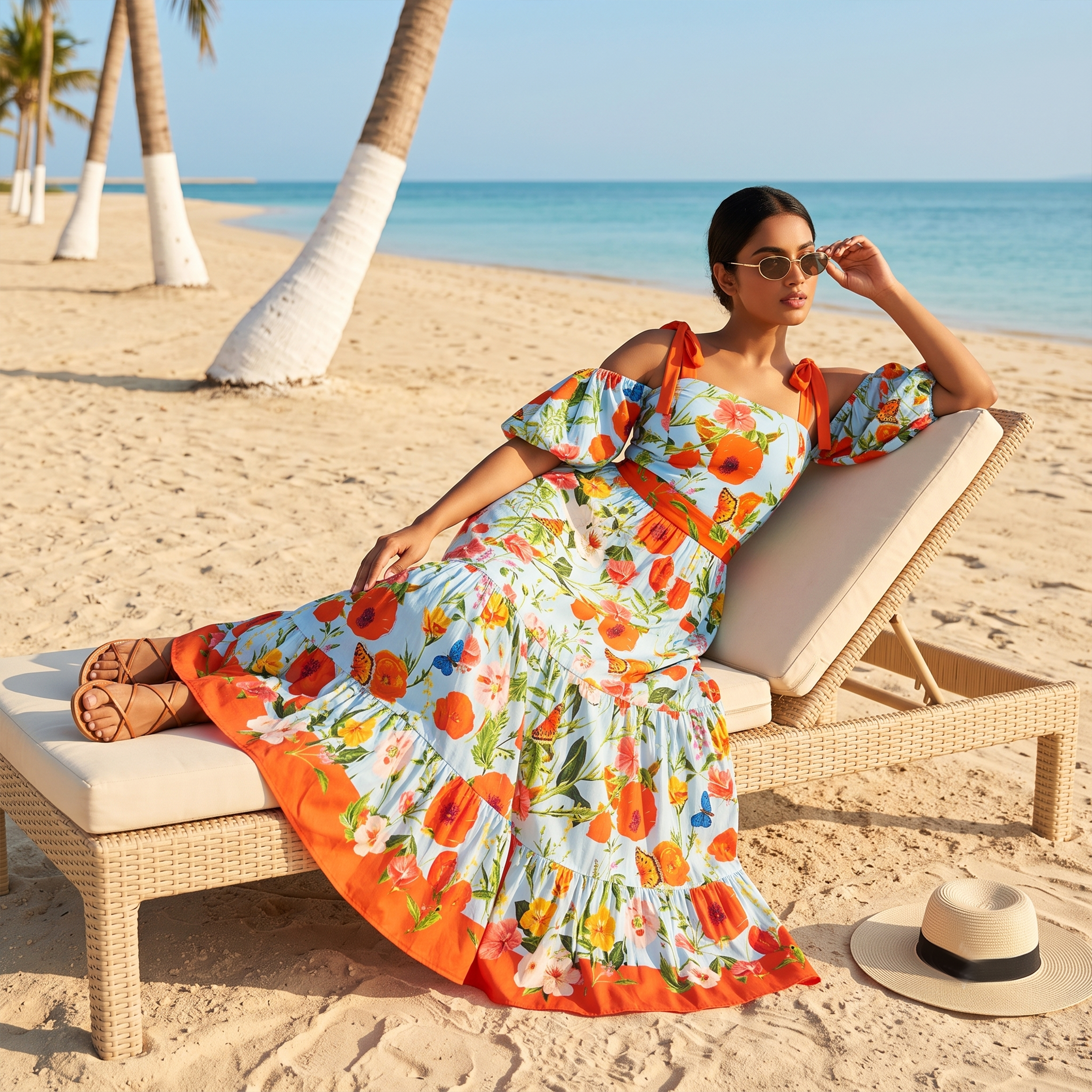 Butterfly Bloom Monokini With Skirt Set